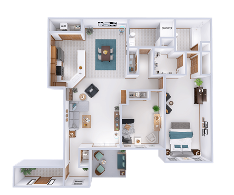 Deer Creek Run - 2 Bedroom 2 Bath Lower (B)